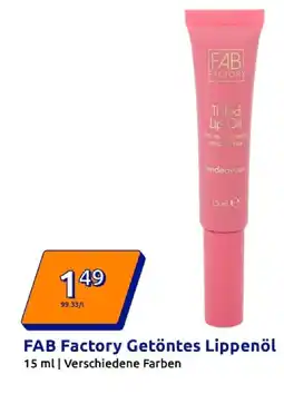Action Fab factory getöntes lippenöl Angebot