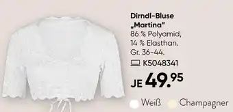 Galeria Dirndl-Bluse ,,Martina" Angebot