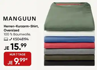 Galeria MANGUUN Herren-Kurzarm-Shirt, Oversized Angebot
