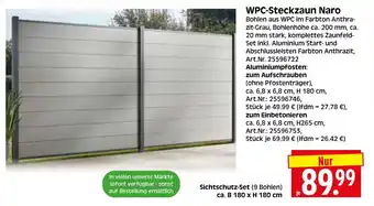Herkules Baumarkt WPC-Steckzaun Naro Angebot