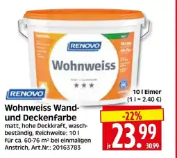 Herkules Baumarkt RENOVO Wohnweiss Wand- und Deckenfarbe Angebot
