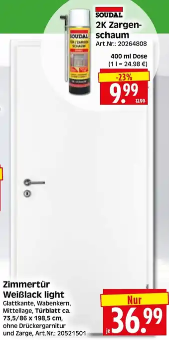 Herkules Baumarkt Zimmertür Weißlack light Angebot