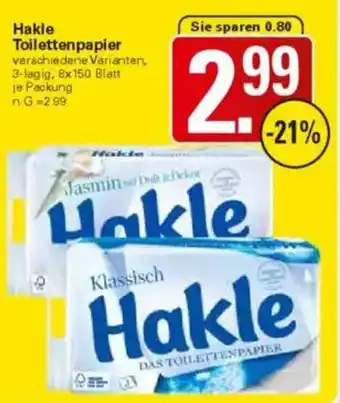 WEZ Hakle Toilettenpapier Angebot