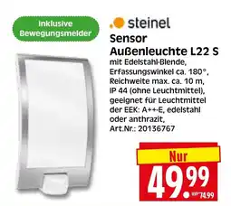 Herkules Baumarkt steinel Sensor Außenleuchte L22 S Angebot