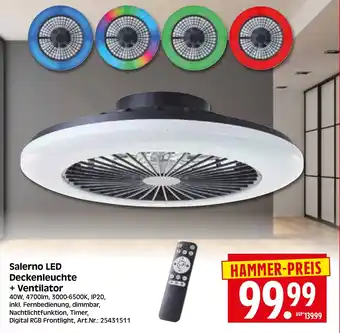 Herkules Baumarkt Salerno LED Deckenleuchte + Ventilator Angebot