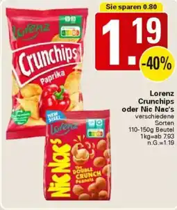 WEZ Lorenz Crunchips oder Nic Nac's Angebot