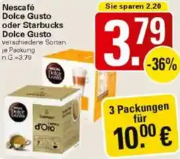 WEZ Nescafé Dolce Gusto oder Starbucks Dolce Gusto Angebot