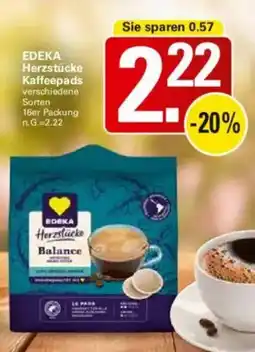 WEZ EDEKA Herzstücke Kaffeepads Angebot