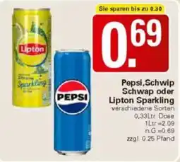 WEZ Pepsi, Schwip Schwap oder Lipton Sparkling Angebot