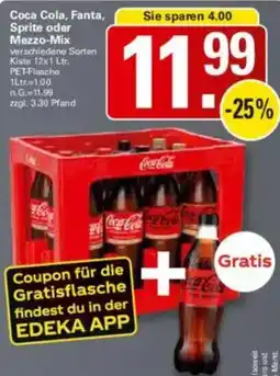 WEZ Coca Cola, Fanta, Sprite oder Mezzo-Mix Angebot