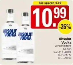 WEZ Absolut Vodka Angebot