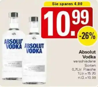 WEZ Absolut Vodka Angebot