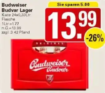 WEZ Budweiser Budvar Lager Angebot