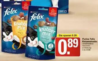 WEZ Purina Felix Katzensnacks Angebot