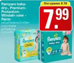 WEZ Pampers baby dry, Premium Protection Windeln oder Pants Angebot