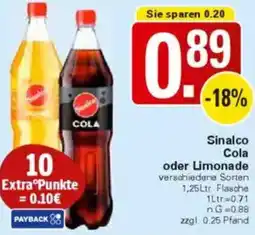 WEZ Sinalco Cola oder Limonade Angebot