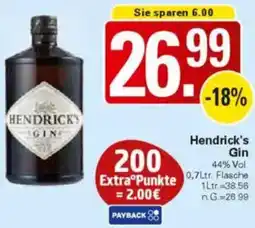 WEZ Hendrick's Gin Angebot