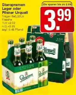 WEZ Staropramen Lager oder Pilsner Urquell Angebot