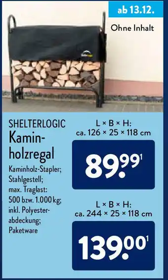 Aldi Nord Shelterlogic Kaminholzregal Angebot