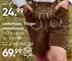Galeria Lederhose, Träger abnehmbar Angebot