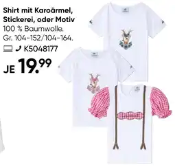 Galeria Shirt mit Karoärmel, Stickerei, oder Motiv Angebot
