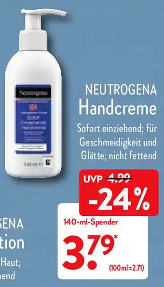 Aldi Nord Neutrogena Handcreme 140ml Angebot