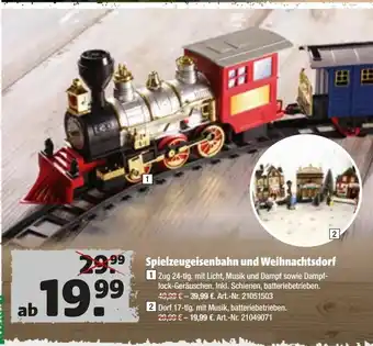 Hagebau Spielzeugeisenbahn und Weihnachtsdorf Angebot