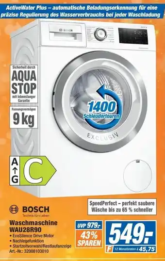 Expert Bosch Waschmaschine WAU28R90 Angebot