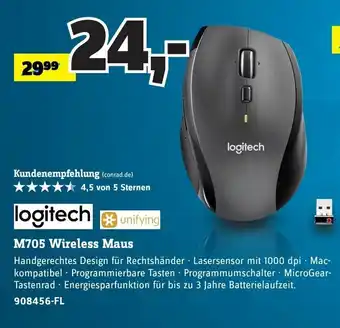 Conrad Logitech M705 Wireless Maus Angebot