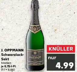 Kaufland J. OPPMANN Schwarzlack Sekt Angebot