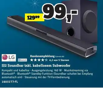 Conrad LG SJ2 Soundbar ink Kabellosem Subwoofer Angebot