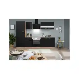 Netto Marken-Discount Respekta Küchenzeile ca 270 cm mit Kühlschrank -versch. Ausführungen - schwarz Angebot