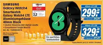 Expert Samsung Galaxy Watch4 Smartwatch LTE Aluminiumgehäuse 40mm Black Angebot