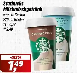 Simmel Starbucks Milchmischgetränk Angebot