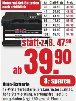 B1 Discount Baumarkt Auto-Batterie Angebot
