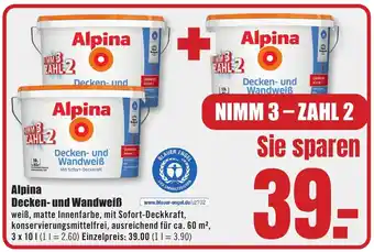 B1 Discount Baumarkt Alpina Decken- und Wandweiß Angebot