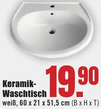 B1 Discount Baumarkt Keramik Waschtisch Angebot
