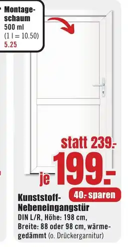 B1 Discount Baumarkt Kunststoff Nebeneingangstür Angebot