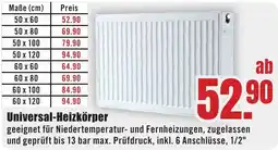B1 Discount Baumarkt Universal-Heizkörper Angebot