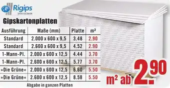 B1 Discount Baumarkt Rigips Gipskartonplatten Angebot