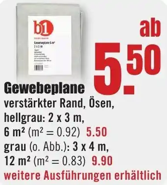 B1 Discount Baumarkt b1 Gewebeplane Angebot