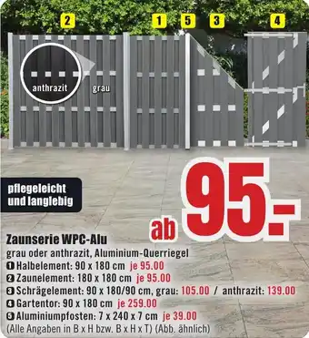 B1 Discount Baumarkt Zaunserie WPC-Alu Angebot