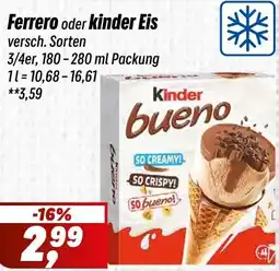Simmel Ferrero oder kinder Eis Angebot