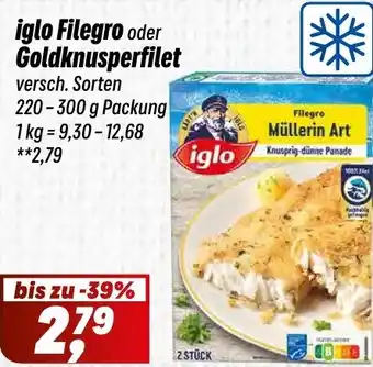 Simmel iglo Filegro oder Goldknusperfilet Angebot