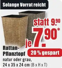 B1 Discount Baumarkt Rattan Pflanztopf Angebot