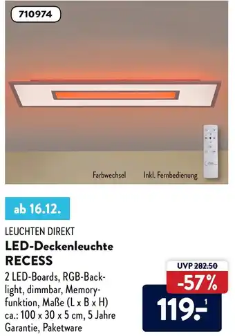 Aldi Süd Leuchten Direkt LED Deckenleuchte Recess Angebot