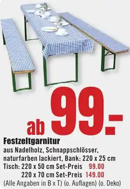 B1 Discount Baumarkt Festzeltgarnitur Angebot