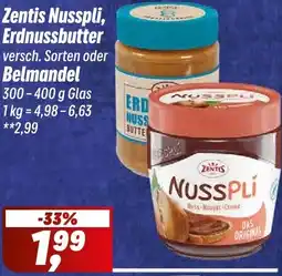 Simmel Zentis Nusspli, Erdnussbutter oder Belmandel Angebot