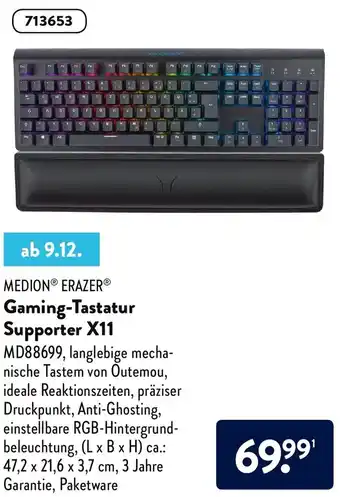 Aldi Süd Medion Erazer Gaming Tastatur Supporter X11 Angebot