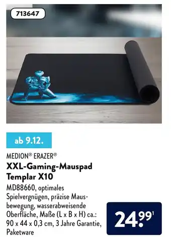 Aldi Süd Medion Erazer XXL Gaming Mauspad Templar X10 Angebot